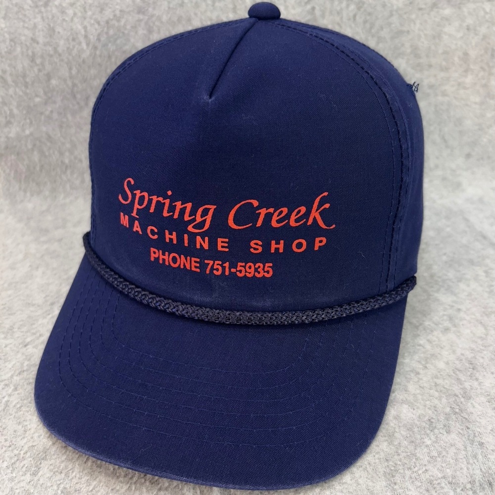 Spring Creek Machine Shop Mens Blue YoungAn Hat Co Trucker Hat Rope OSFA